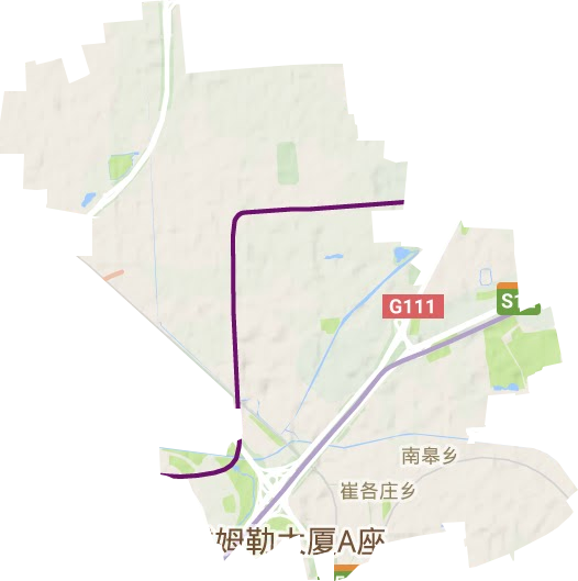 崔各庄地区办事处地形地图