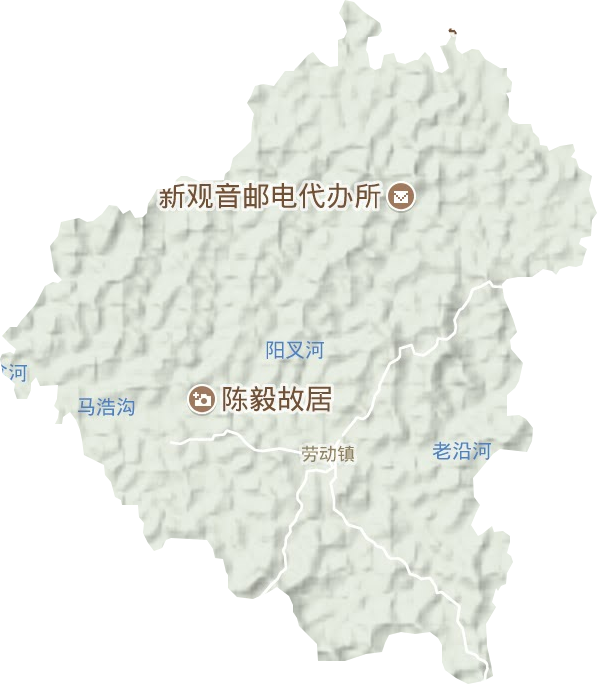 劳动镇地形地图