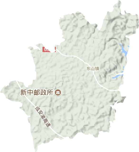 东山镇地形地图