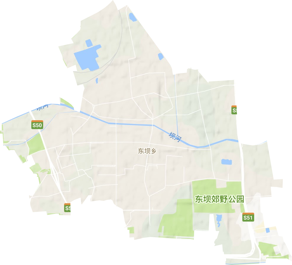 东坝地区办事处地形地图