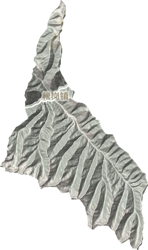 松岗镇地形地图