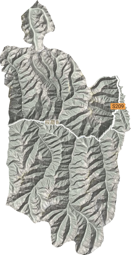 梭磨乡地形地图