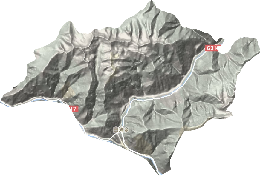 白湾乡地形地图