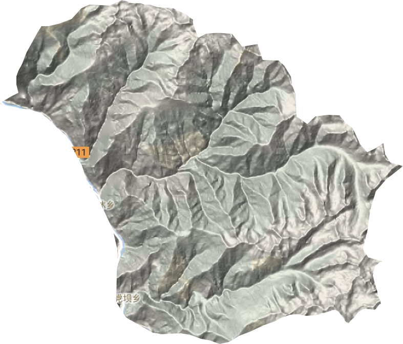党坝乡地形地图