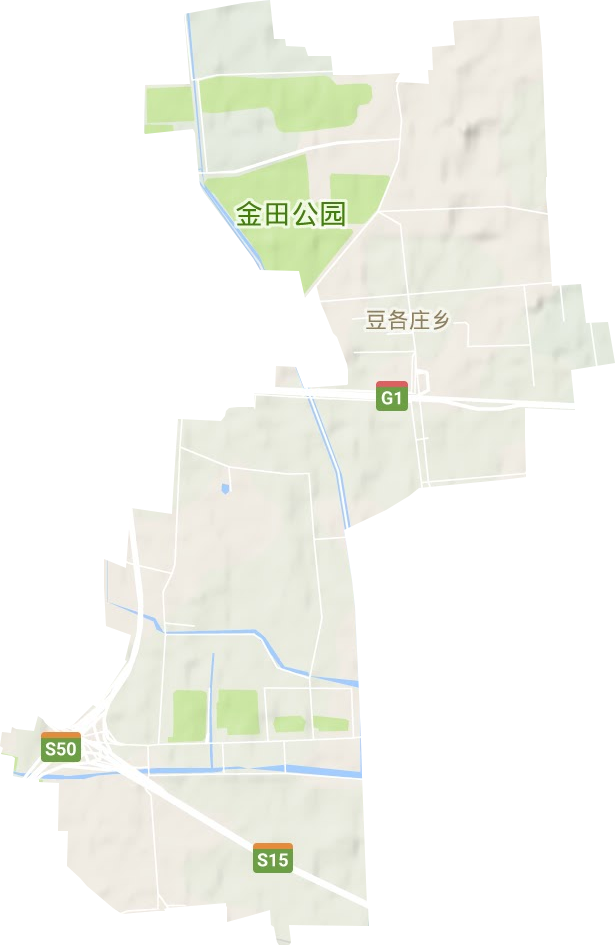 豆各庄地区办事处地形地图