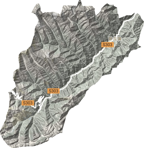 卧龙镇地形地图