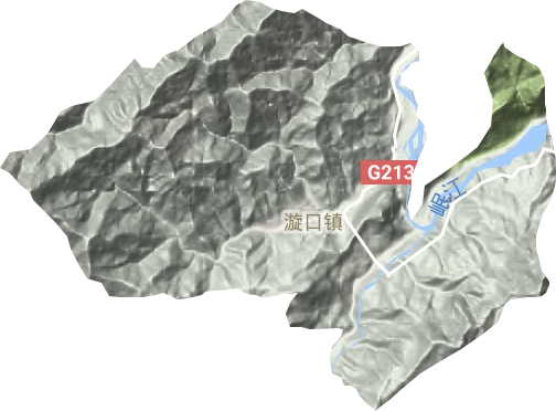 漩口镇地形地图