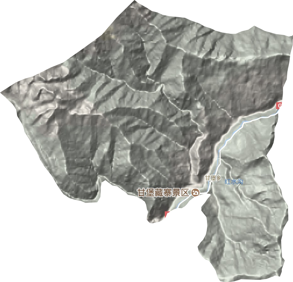 甘堡乡地形地图