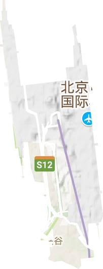 首都机场街道地形地图