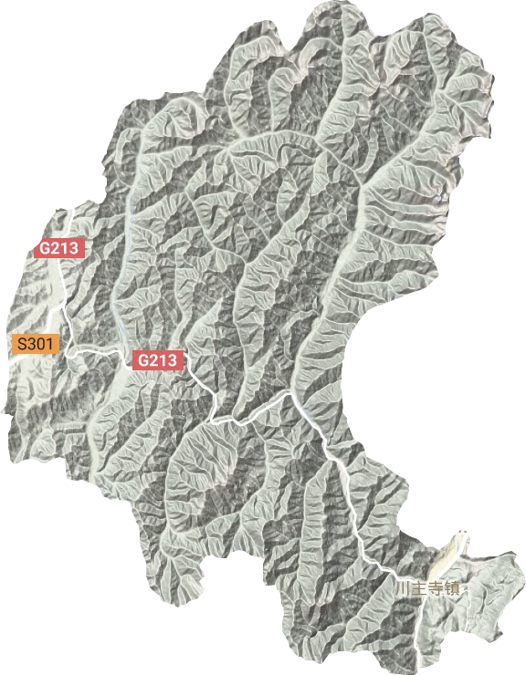 川主寺镇地形地图