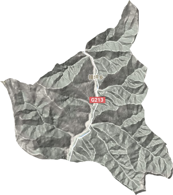 镇坪乡地形地图