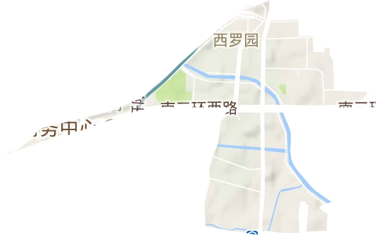 西罗园街道地形地图