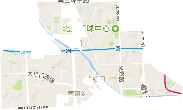 大红门街道地形地图