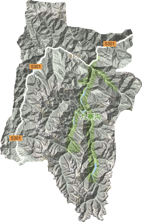 漳扎镇地形地图