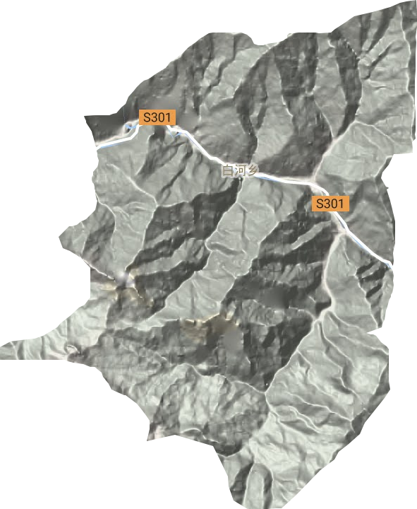 白河乡地形地图