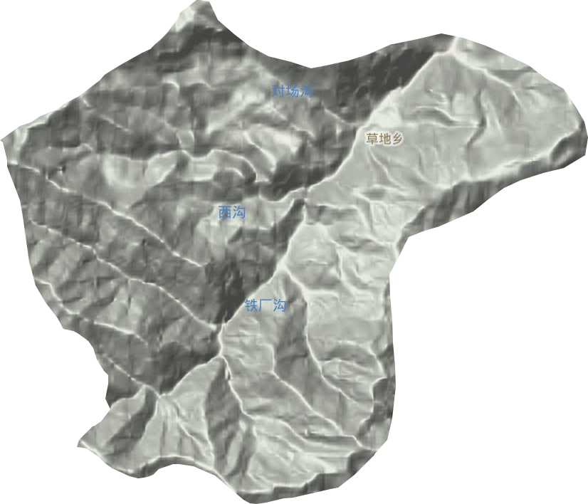 草地乡地形地图