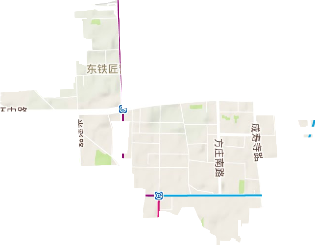 东铁匠营街道地形地图