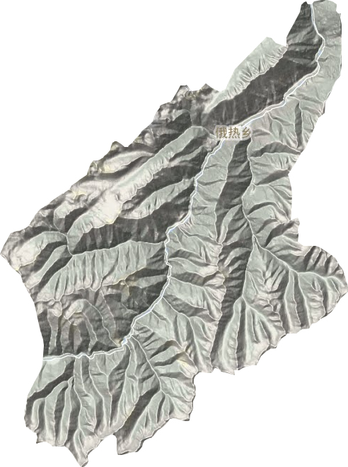 俄热乡地形地图