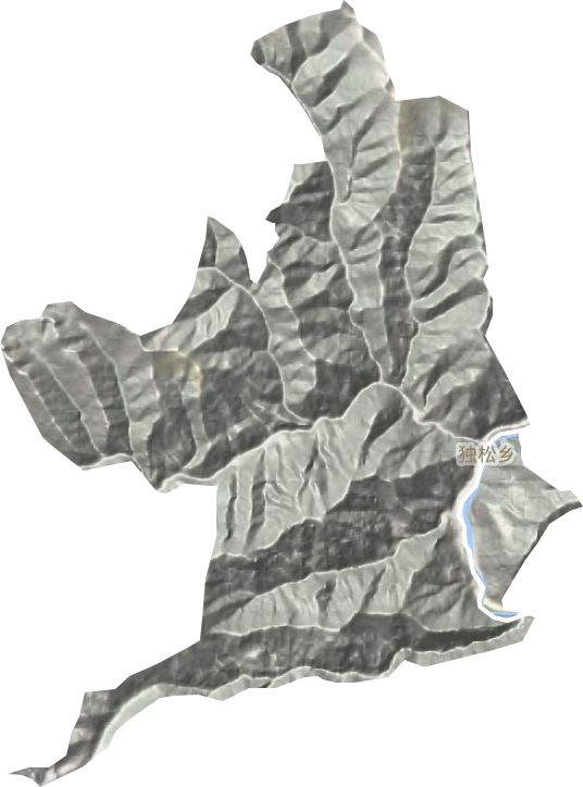 独松乡地形地图