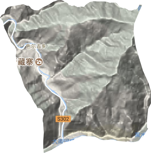 色尔古镇地形地图