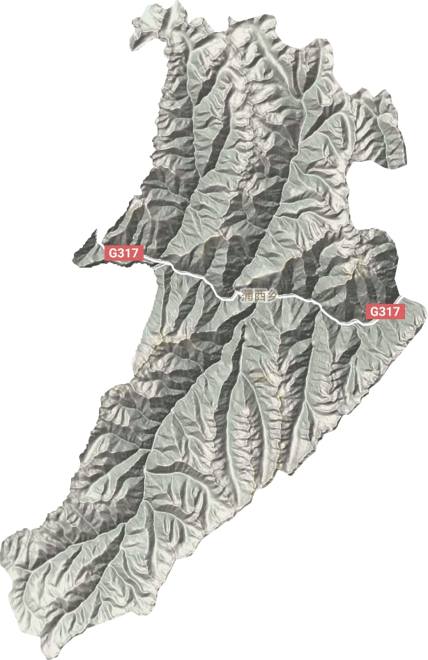 蒲西乡地形地图