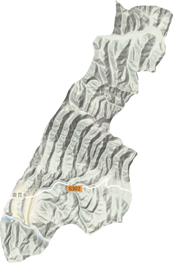 麦昆乡地形地图