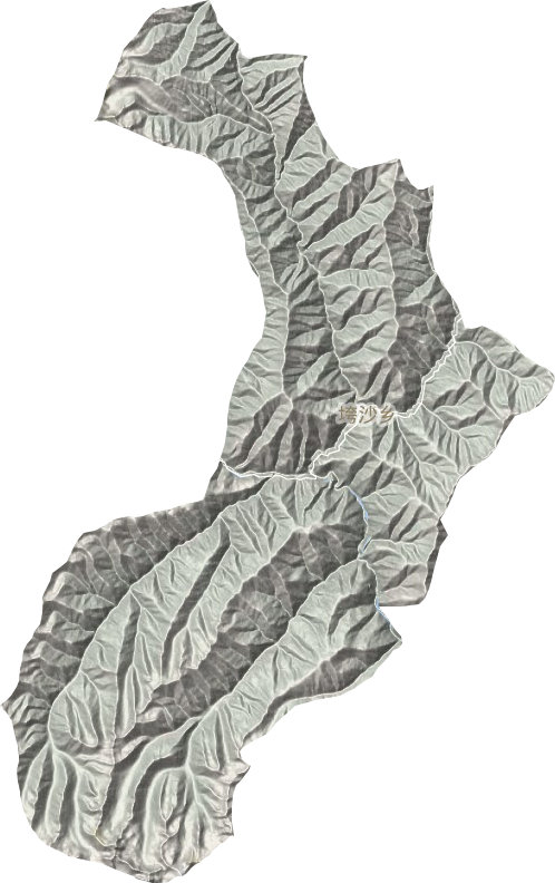 垮沙乡地形地图