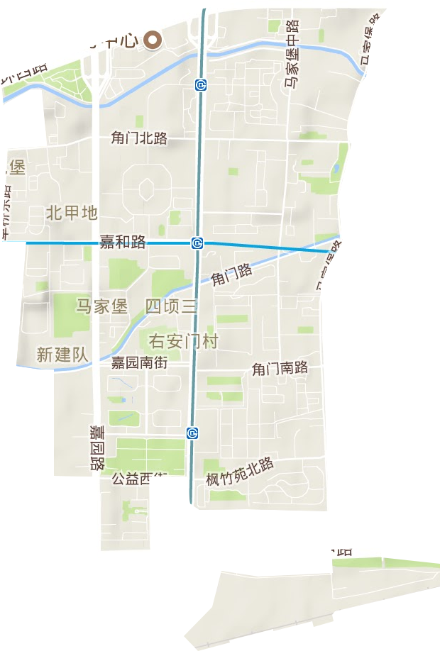 马家堡街道地形地图