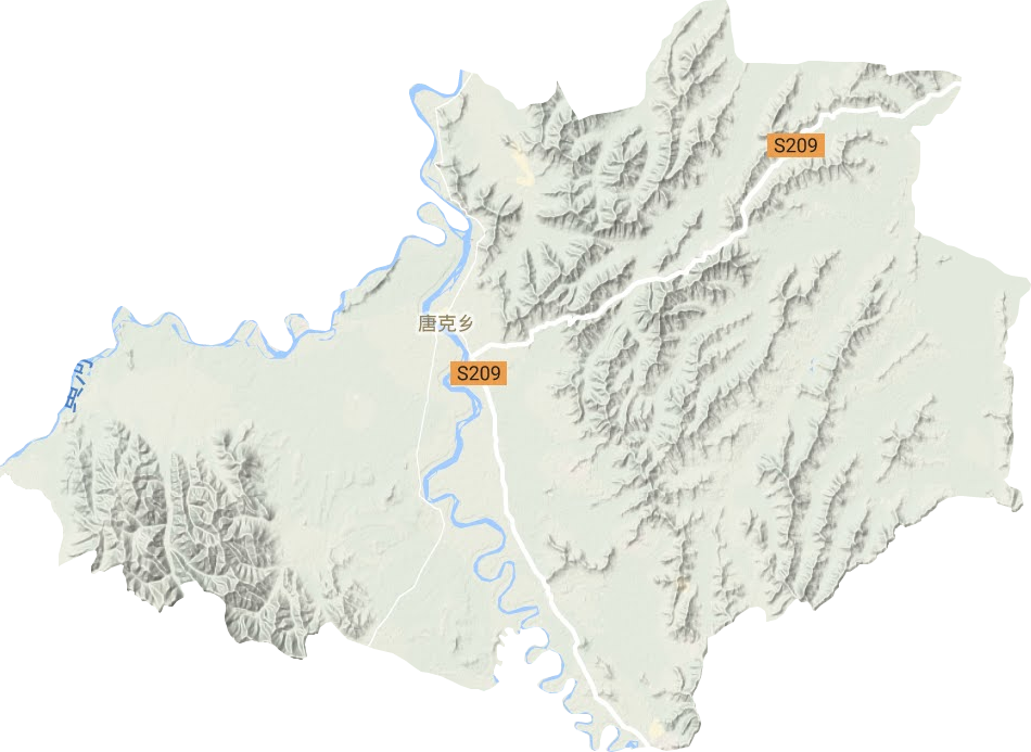 唐克镇地形地图