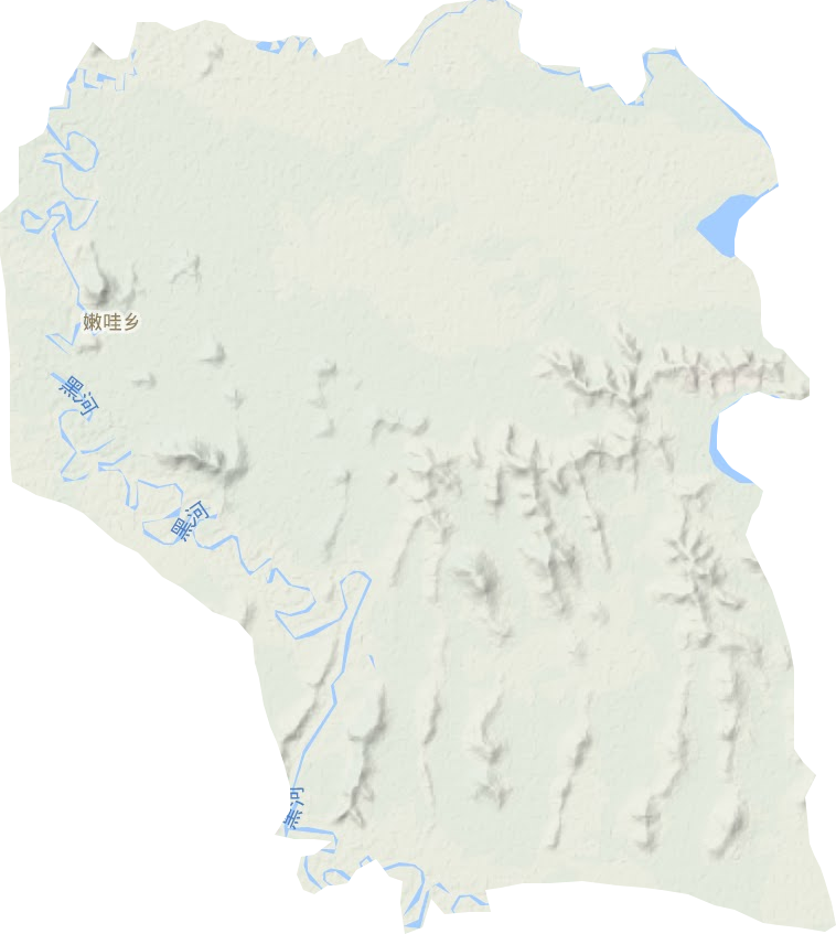 嫩哇乡地形地图
