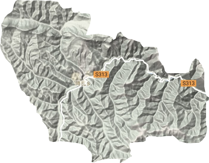 降扎乡地形地图
