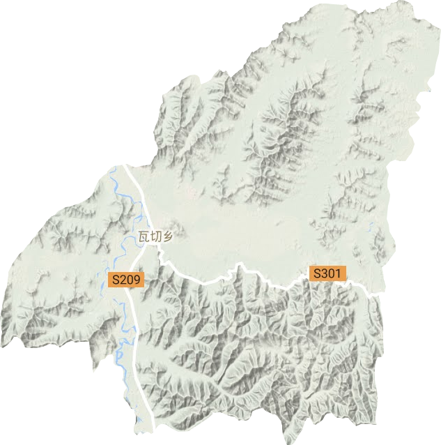 瓦切镇地形地图