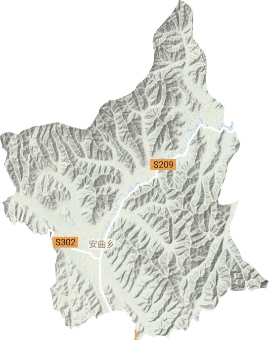 安曲镇地形地图