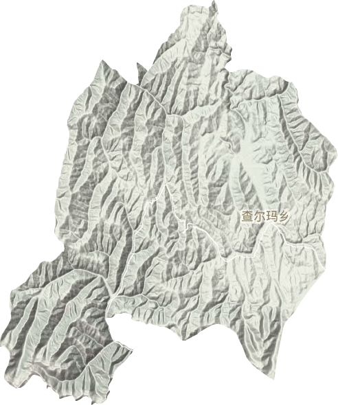 查尔玛乡地形地图