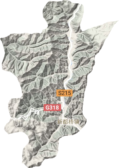 新都桥镇地形地图