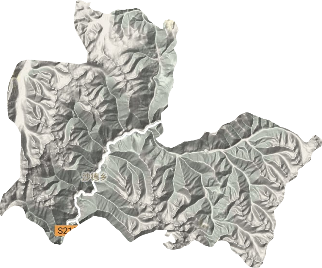 沙德镇地形地图