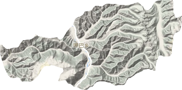 呷巴乡地形地图