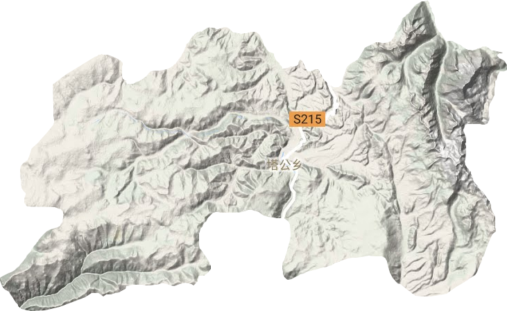塔公镇地形地图