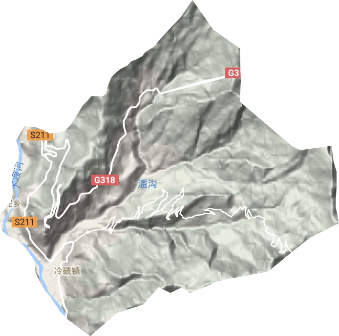 冷碛镇地形地图