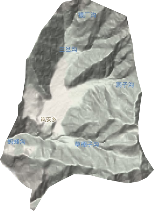 岚安乡地形地图