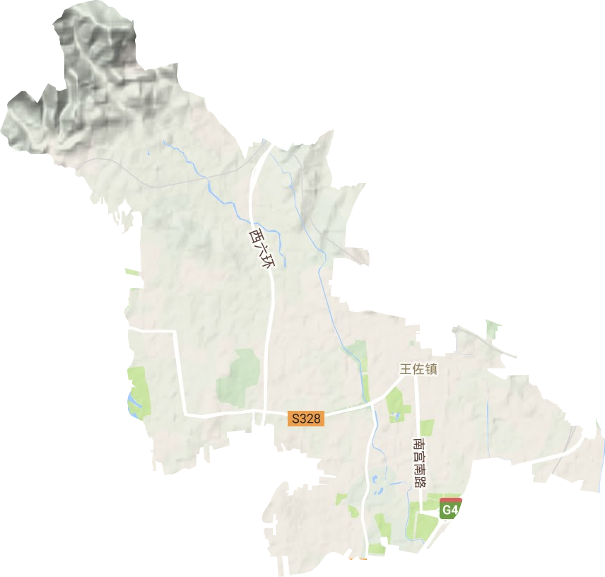 王佐镇地形地图