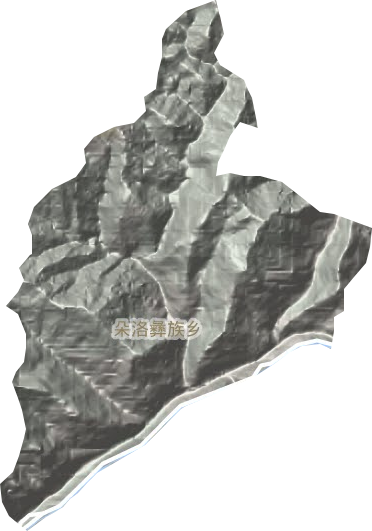 朵洛彝族乡地形地图