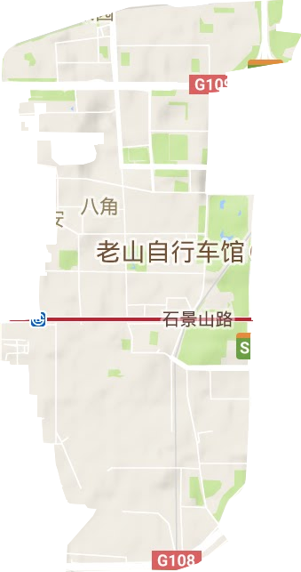 八角街道地形地图