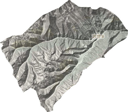 洪坝乡地形地图