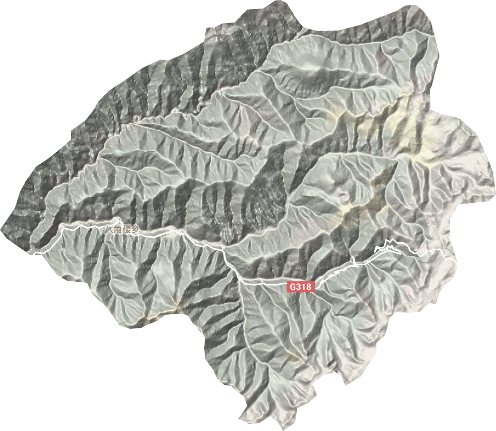 八角楼乡地形地图