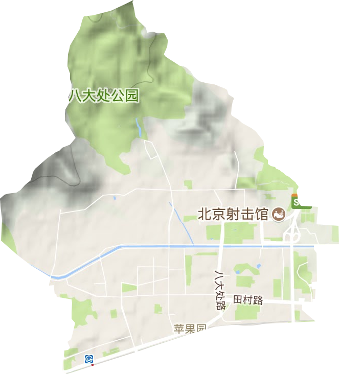 苹果园街道地形地图