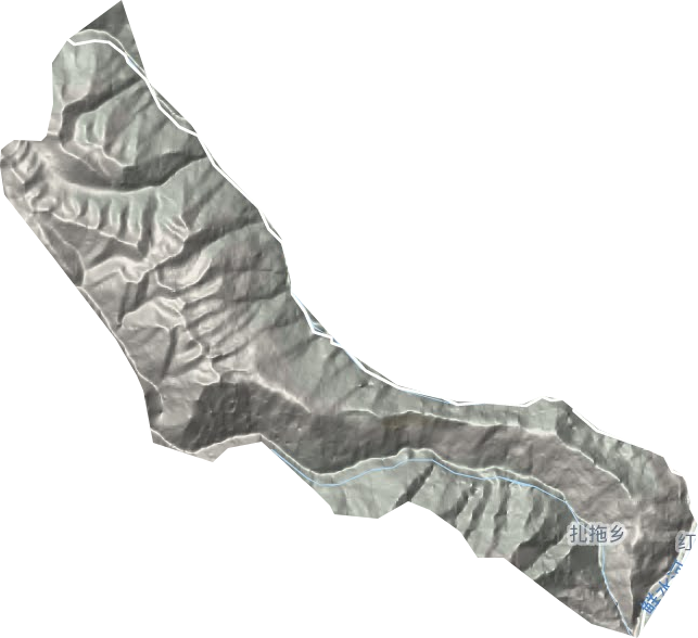扎拖乡地形地图