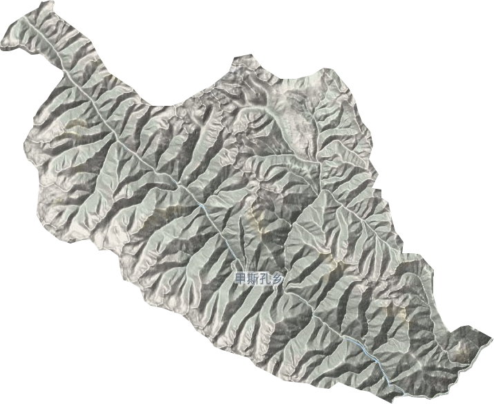 甲斯孔乡地形地图