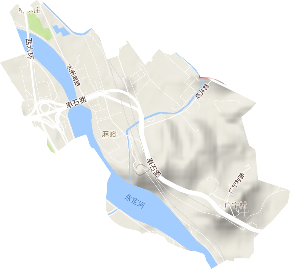 广宁街道地形地图