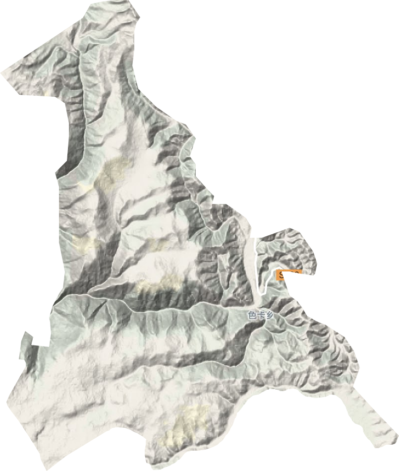 色卡乡地形地图